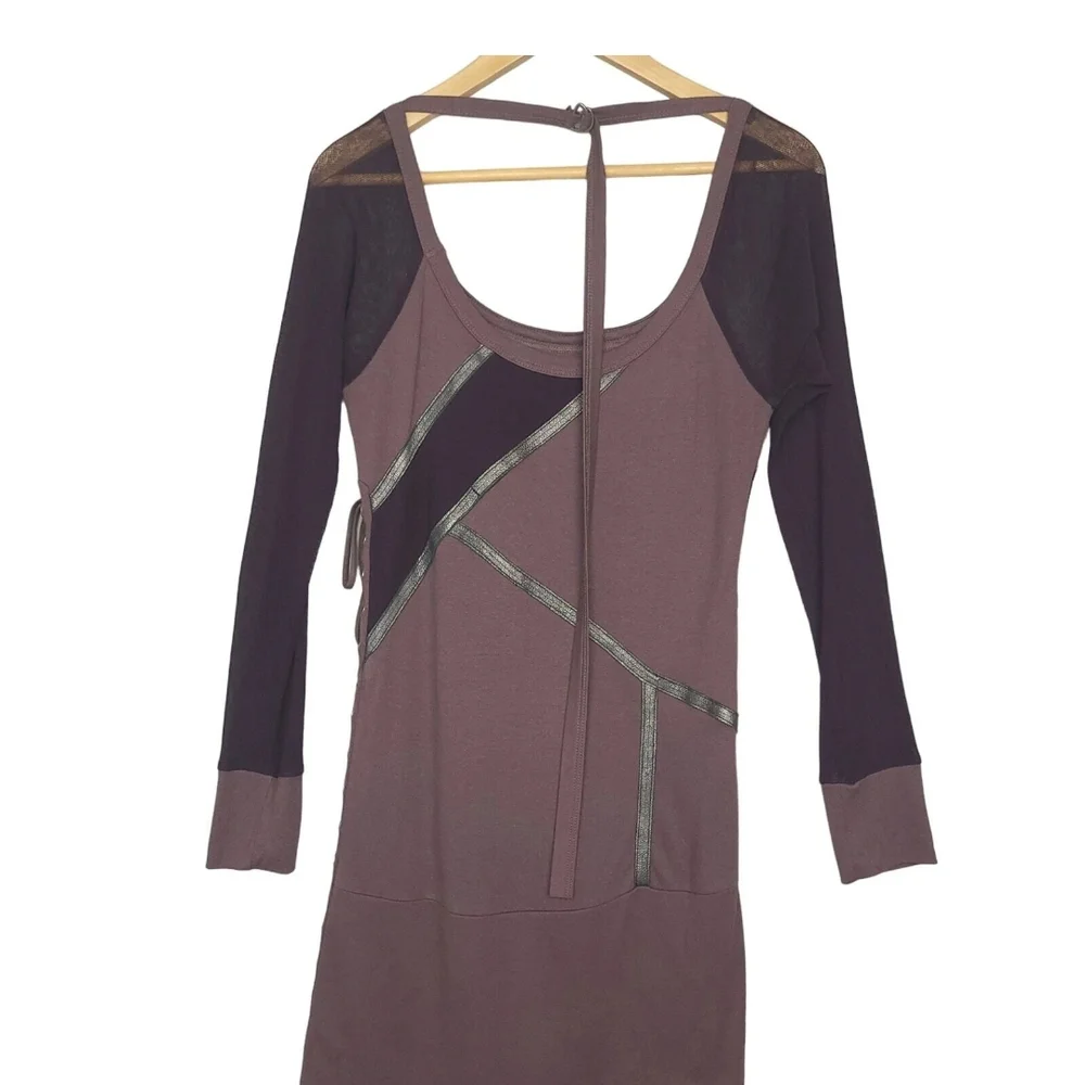 SALVAGE NWT Y2K Lace Up Purple Long Sleeve Dress. Never Worn. M - Picture 9 of 13
